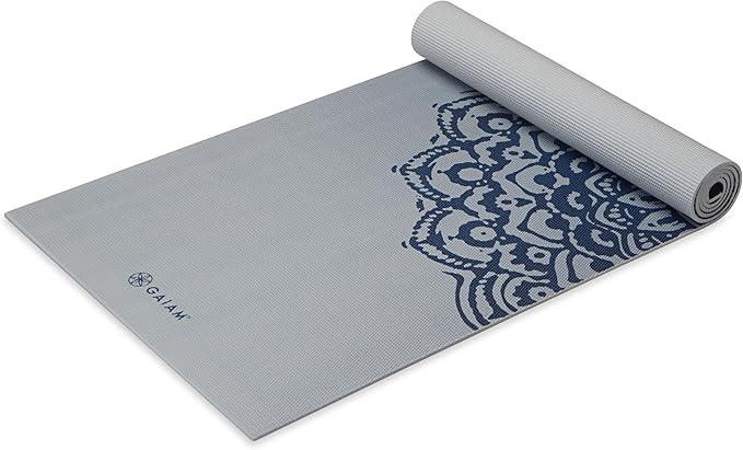 Gaiam Yoga Mat - Premium 6mm Print Extra Thick Non Slip Exercise & Fitness Mat for All Types of Yoga, Pilates & Floor Workouts (68"L x 24"W x 6mm Thick)