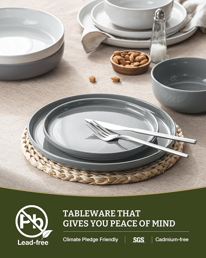 Famiware Milkyway 12-Piece Stoneware Dinnerware Set, Dishes Set - Image 8