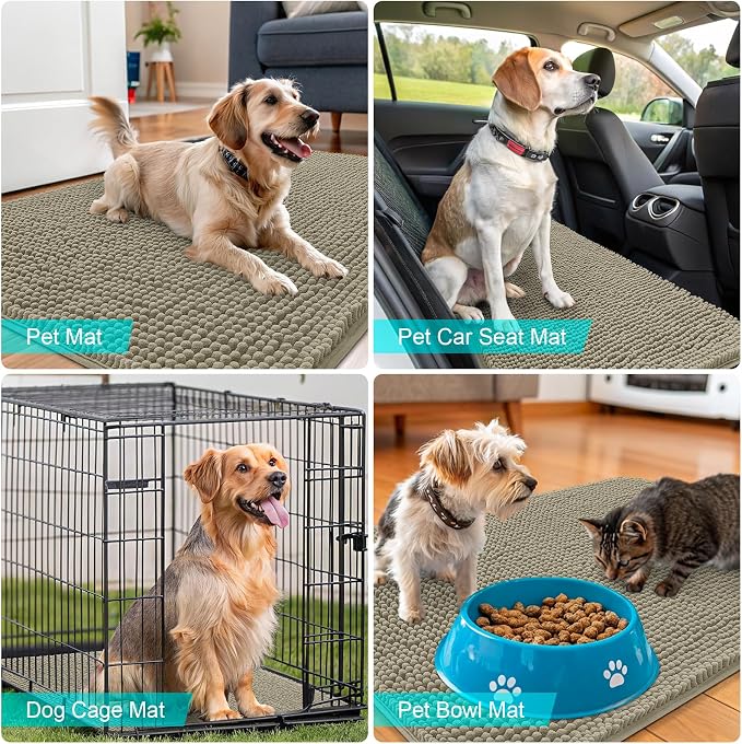 OLANLY Dog Door Mat for Muddy Paws 32x20, Absorbs Moisture and Dirt, Absorbent - Image 7