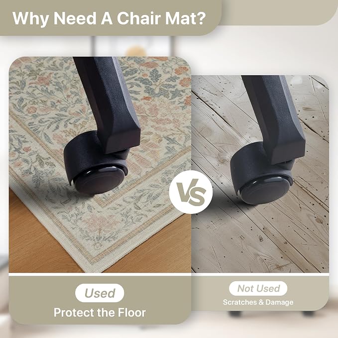 36"x48" Office Chair Mat for Hardwood Tile Floor, Under Desk Carpet Protector - Image 5