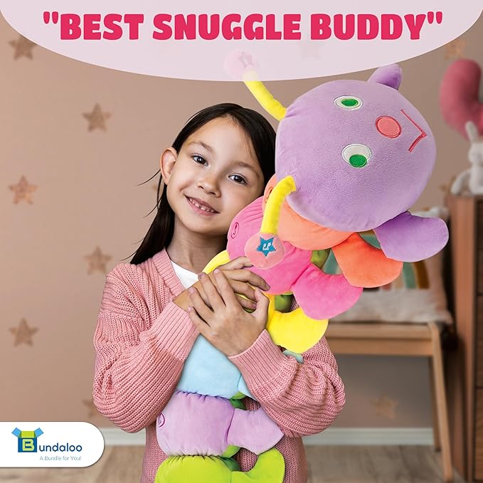 Bundaloo Jumbo Musical Caterpillar Plush Toy - Plays Fun Songs and 8 Musical Key Notes | for Children & Toddlers