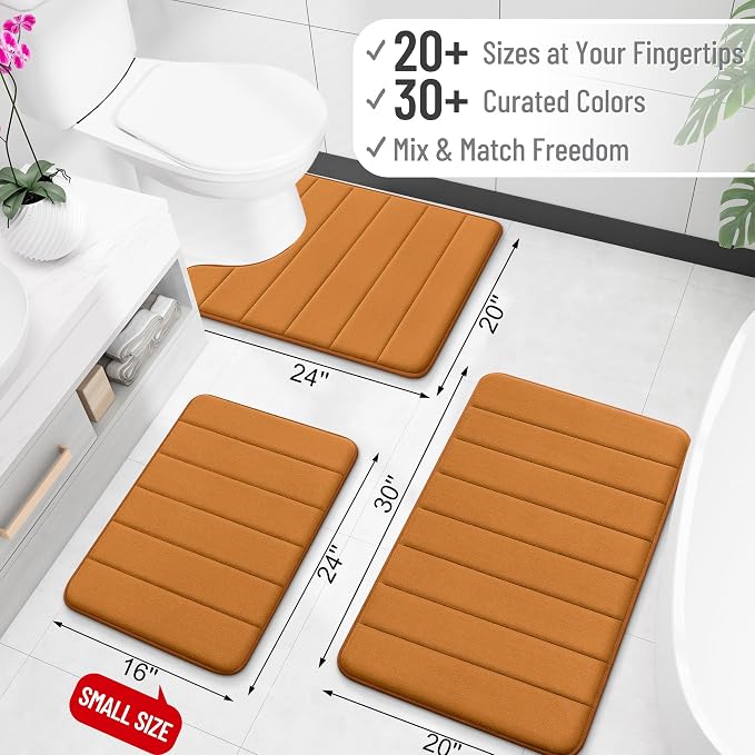 OLANLY Memory Foam Bath Mat 44x24, Super Soft Absorbent Bathroom Rugs, Quick Dry - Image 2