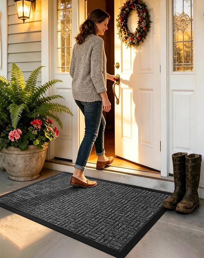 Mibao Front Door Mat Outdoor Entrance, Waterproof Dirt Trapper Doormat - Image 6