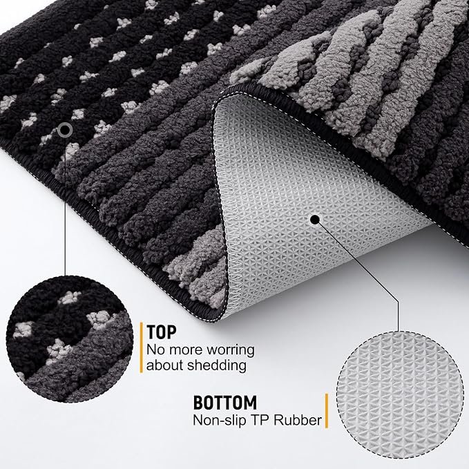 Kitinjoy Indoor Outdoor Door Mat, 48x32 Non-Slip Absorbent Dirt Trapper - Image 3