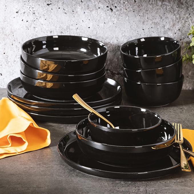 Gibson Home Oslo 12-Piece Porcelain Chip and Scratch Resistant Dinnerware Set - Image 2