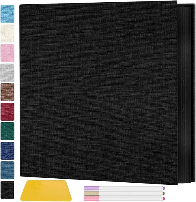 Zesthouse Photo Album Self Adhesive Pages, 60 Pages Magnetic Scrapbook Albums with Sticky Page,Photos Album Holds 8x10 & 5X7 & 4x6 & 6x8 & 3x5, Large Picture Book Ideal for Family,Wedding,Baby