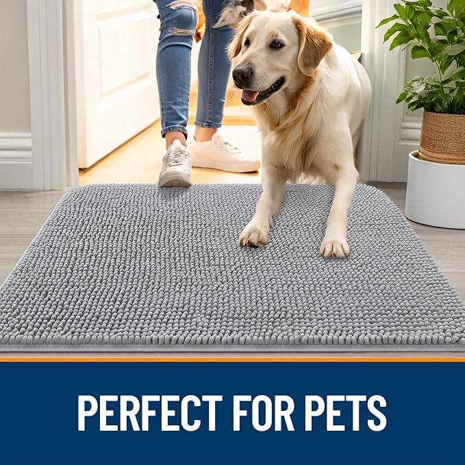 OLANLY Dog Door Mat for Muddy Paws 50x30, Absorbs Moisture and Dirt, Absorbent - Image 6