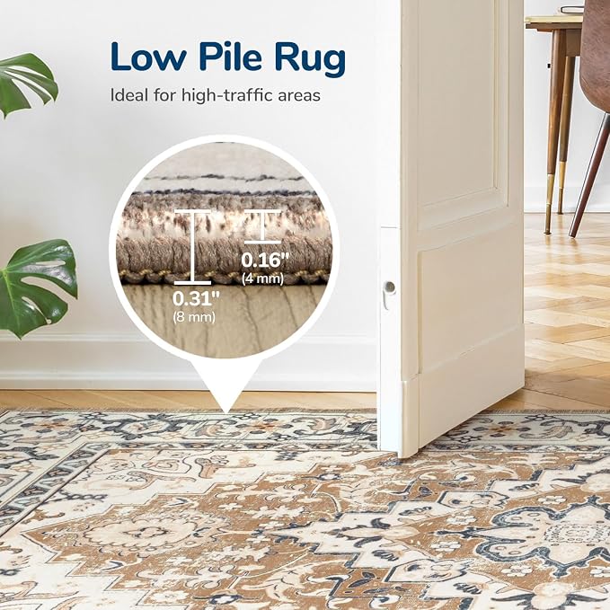Lessymo Area Rugs 10 x 14 for Living Room, Machine Washable Area Rugs Boho Faux - Image 4