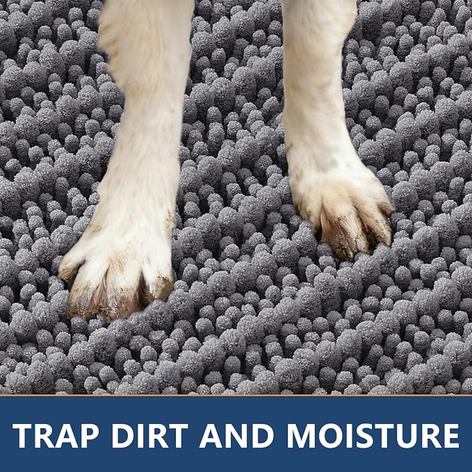 Smiry Dog Door Mat for Muddy Paws 47x17, Absorbent Dirt Trapper, Non-Slip - Image 4