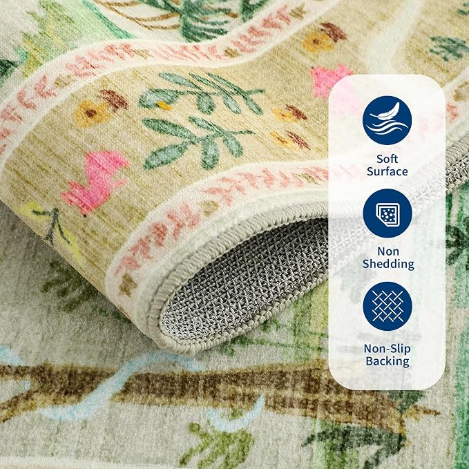 2x6 Hallway Runner Rug Non Slip Forest Nursery Runners Washable Stain Resistant - Image 6