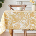 jinchan Yellow Tropical Floral Linen Rectangle Table Cloth 50x84 | Colorful by JINCHAN