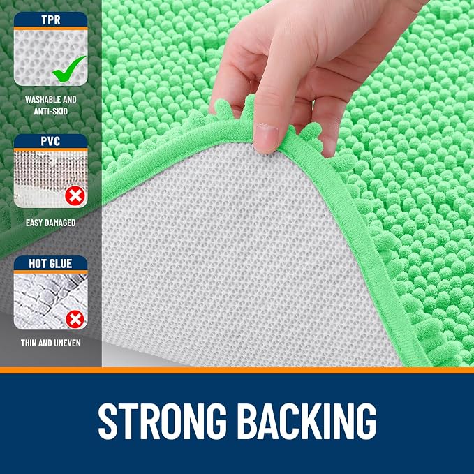 OLANLY Toilet Rugs U-Shaped 24x24, Extra Soft Absorbent Chenille Contour - Image 6