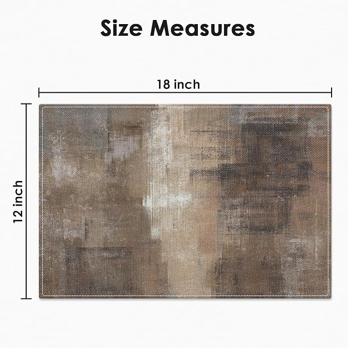 Emvency Farmhouse Placemats Set of 6, 12x18 Inch, Rustic Neutral Brown | - Image 3
