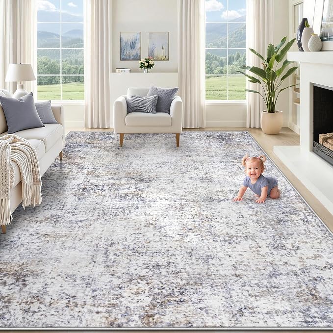 XLUEZ 8x10 Area Rugs for Living Room, Washable Modern Abstract Large Area Rug by XLUEZ