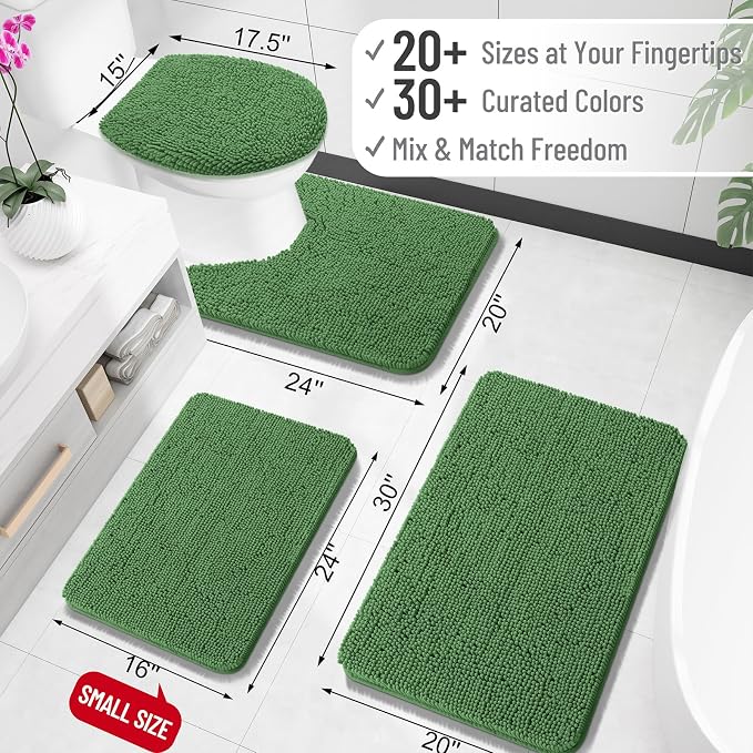 OLANLY Large Bathroom Rugs 59x35, Extra Soft Absorbent Chenille Bath Rugs - Image 2