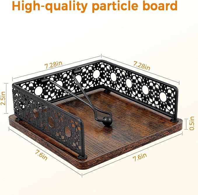 Wooden Napkin Holder for Table, Farmhouse Napkin Holder - Image 2