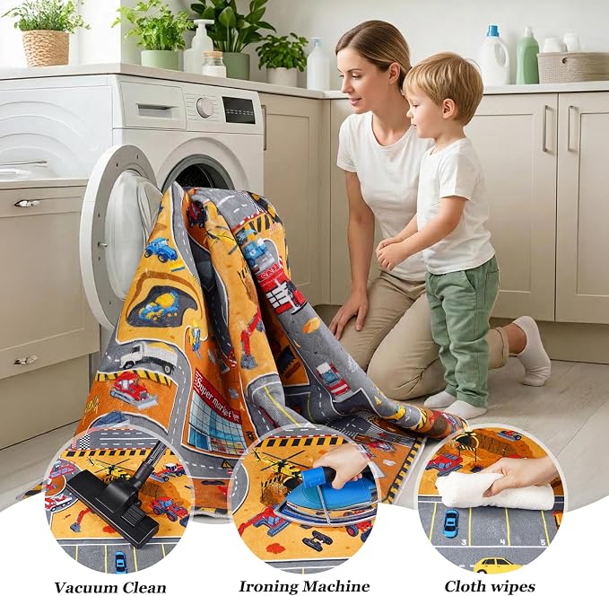 Kids Playroom Rug 3x4 Ft, Washable Car Rugs Play Mat, Non-Slip Soft Learning - Image 9