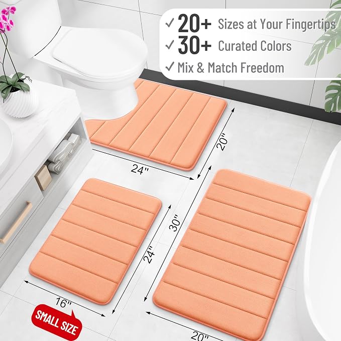 OLANLY Memory Foam Bath Mat 70x46, Super Soft Absorbent Bathroom Rugs, Quick Dry - Image 2