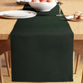 Encasa XO Table Runner, Yarn Dyed Ribbed Cotton 13"x98" | Dark Green, 12-Ply by EncasaXO