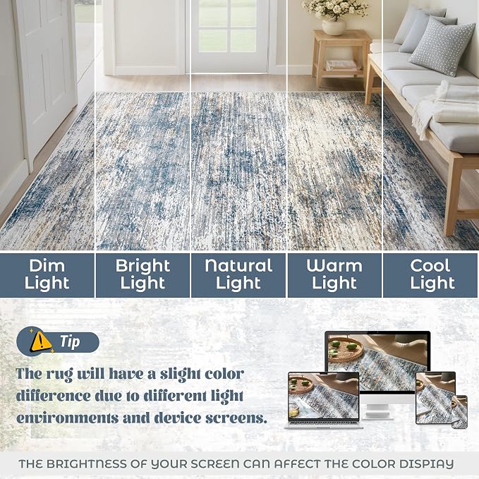XLUEZ 8x10 Area Rugs for Living Room, Washable Modern Abstract Large Area Rug - Image 8