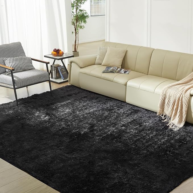 Ultra Soft Rug for Living Room, 4X6 Fluffy Shag Area Rug for Bedroom, Modern - Image 9