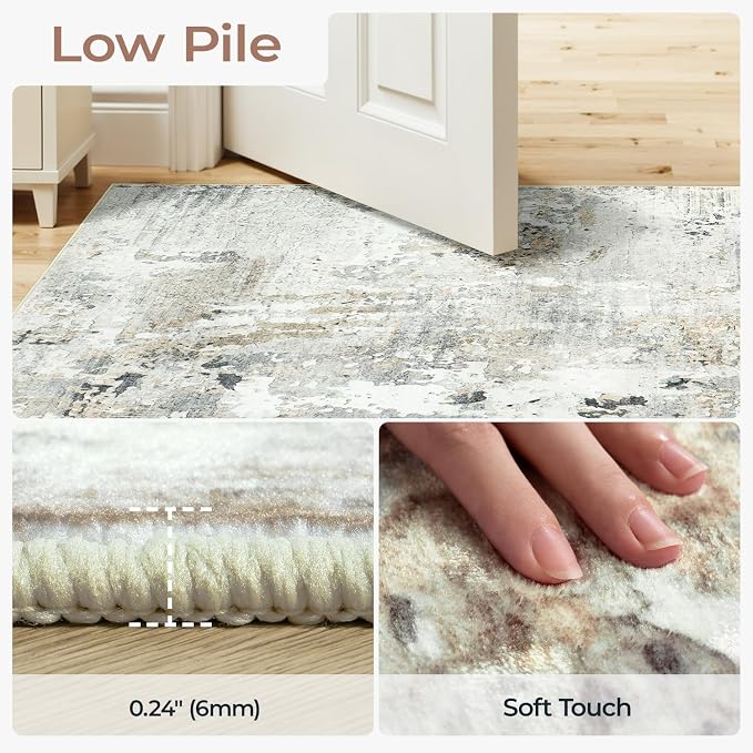 3x5 Rugs for Entryway Non-Slip Washable, Abstract Soft Area Rugs for Living Room - Image 2