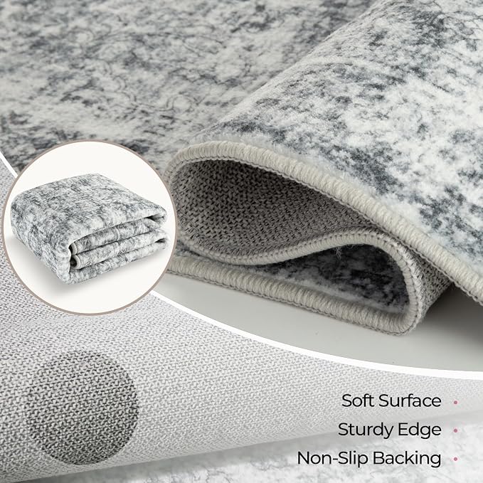 CAPALOCA Machine Washable Rugs Nursery Rug 9x12 Cute Girl Non Slip Low Pile - Image 5