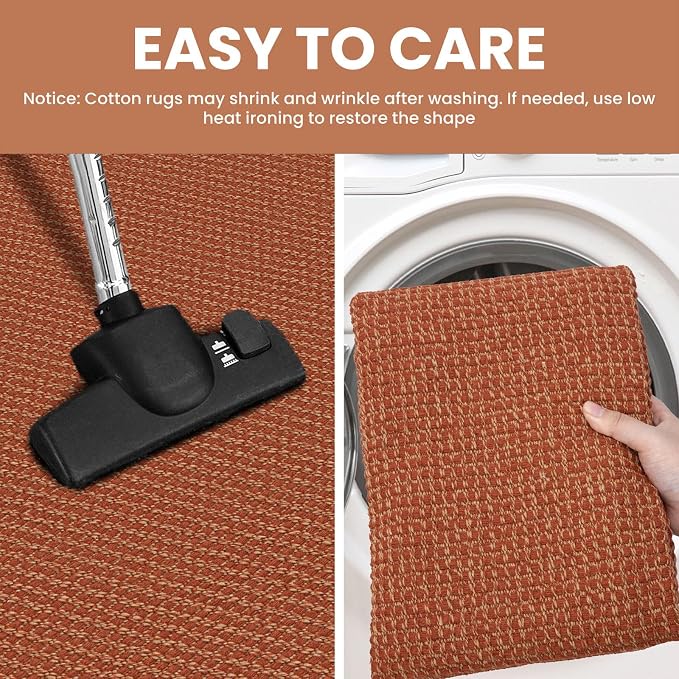 IOHOUZE Washable Area Rug 4x6 Non Slip Rubber Backed Woven Rugs - Image 4
