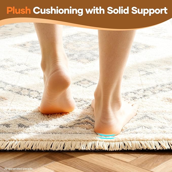 Veken Non Slip Cushioned Rug Pad Gripper 6 x 9 Ft, Felt and Silicone Backing - Image 6