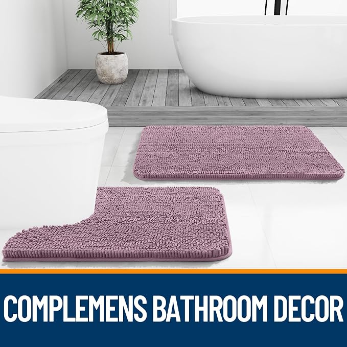 OLANLY Bathroom Runner Rugs 59x20, Soft Absorbent Chenille Bath Rugs, Rubber - Image 7