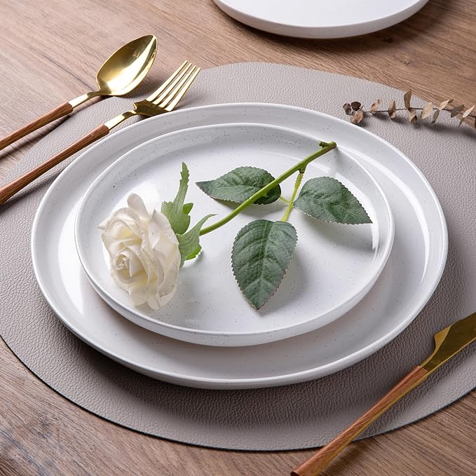 AmorArc Dinnerware Sets for 8, 32 Pieces Ceramic Plates and Bowls Set | Scratch - Image 2