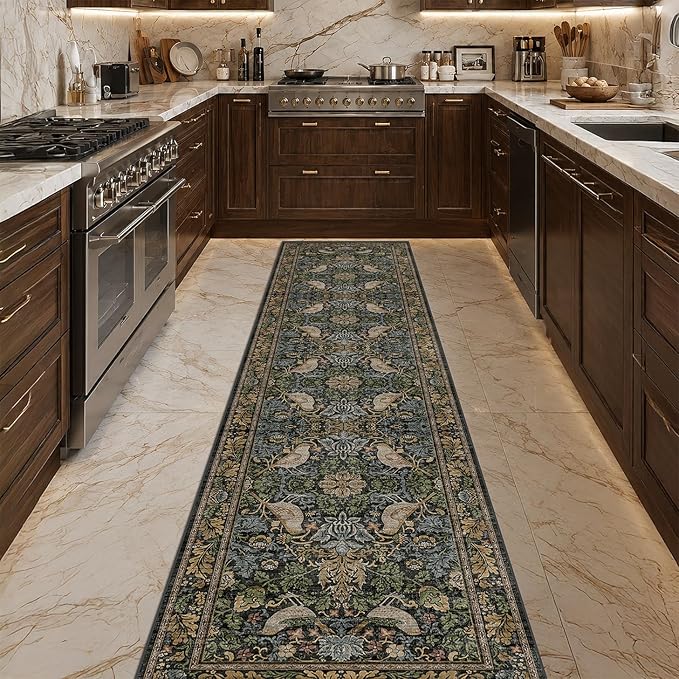 8ft Long Floral Kitchen Runners by HazoHaus