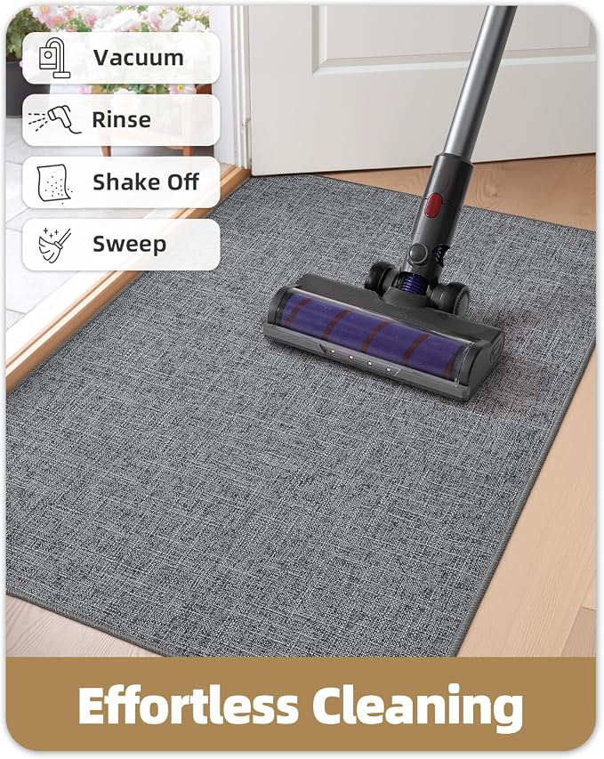 Color&Geometry Ultra Thin Indoor Door Mat 24"x36", Non Slip Rubber Backed Dirt - Image 8