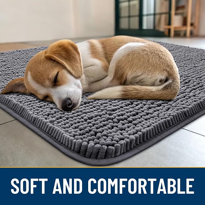 Smiry Dog Door Mat for Muddy Paws 59x20, Absorbent Dirt Trapper, Non-Slip - Image 2