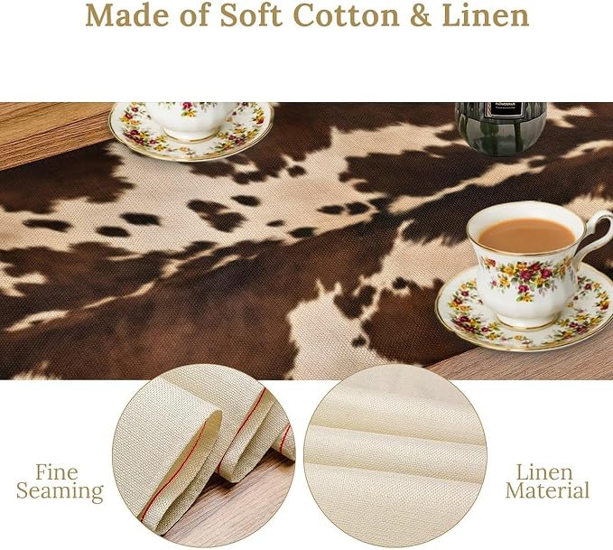 Cow Print Table Runner, 13x108 Inch - Image 6