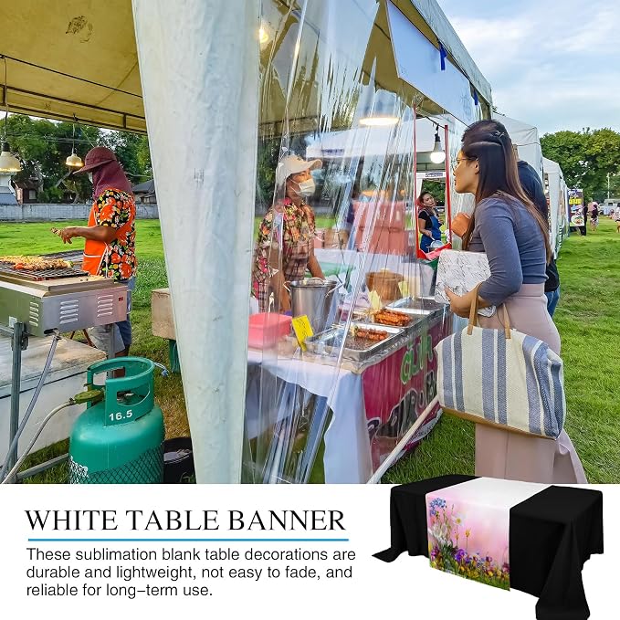 2 Pcs White Sublimation Table Runners Blanks 30 x 72 Inch Polyester Table - Image 6