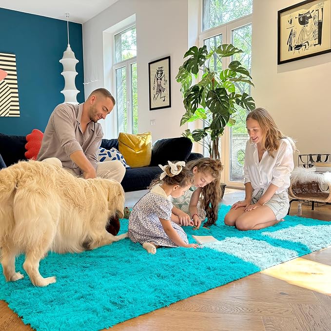 OLANLY 2x3 Machine Washable Small Bedside Rug, Soft Fluffy Shaggy Entryway - Image 7