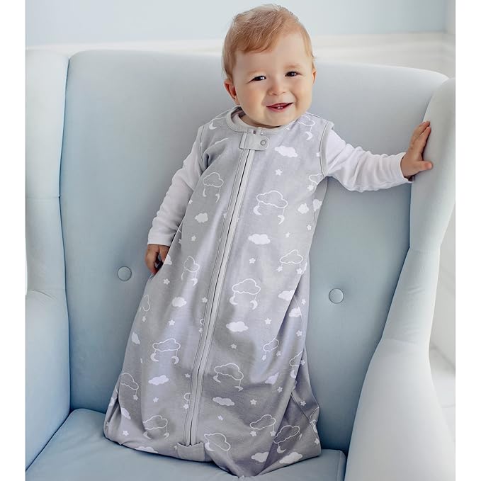 Mama Cheetah Baby Sleep Sack 0.5 TOG, Organic Cotton Baby Wearable Blanket with Two-Way Zipper, Swaddle Transition Baby Sleeping Bag for Newborn Infant Toddler Boy Girl, 6-12 Months