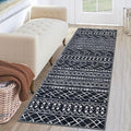 KUTA Moroccan Washable Hallway Runner Rug, 2x6 Non-Slip Vintage Black Boho Rugs by KUTA