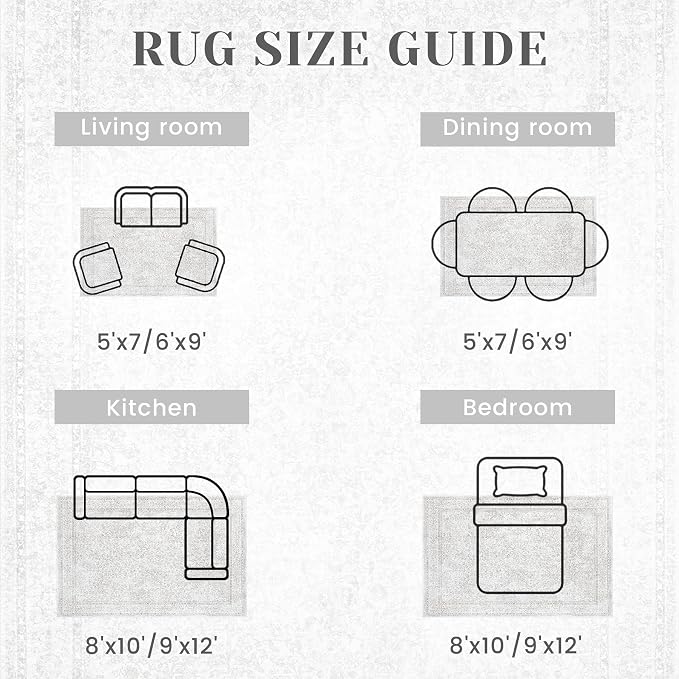 10x14 Area Rugs for Living Room: Washable Large Vintage Floral Rug Low Pile - Image 7