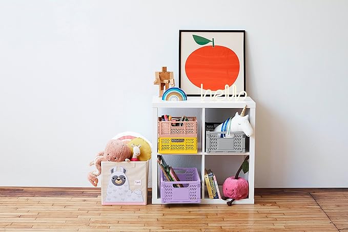 3 Sprouts Toy Storage Organizer: Toy Box Cube Organizer for Playroom, Nursery - Foldable Storage Bin - Llama