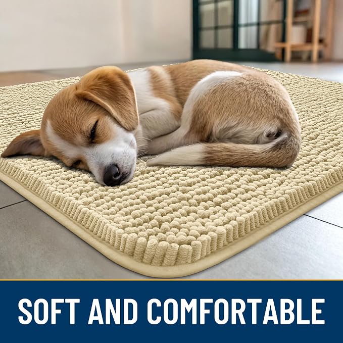 Smiry Dog Door Mat for Muddy Paws 36x24, Absorbent Dirt Trapper, Non-Slip - Image 2