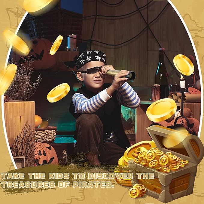 Deekin 50 Pcs Pirate Telescope for Kids Pirate Party Favors Accessories Telescope Toys Spyglass Mini Treasure Hunt for Boat Halloween Birthday Party Supplies