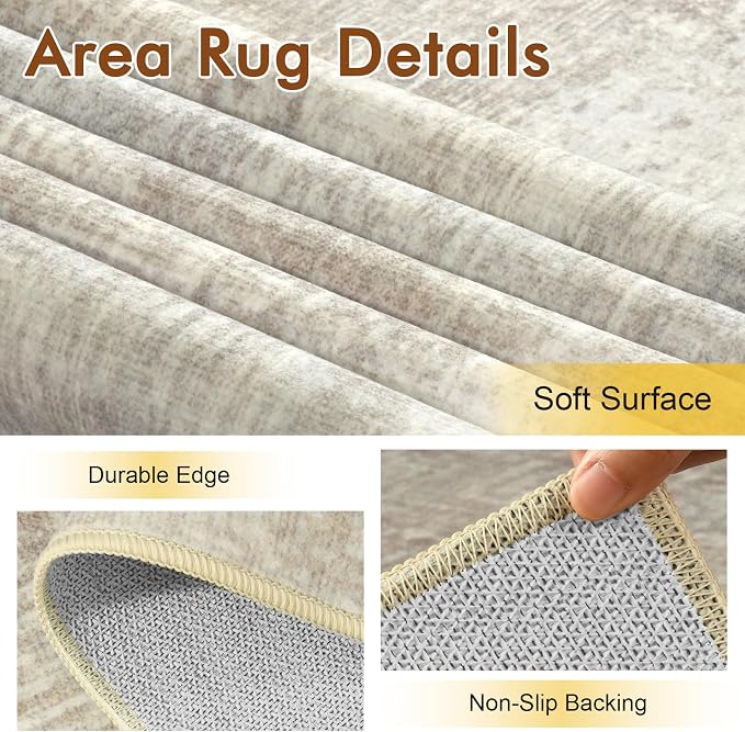 6x9 Ft Large Area Rugs for Living Room, Soft Non-Slip Washable Rugs Modern - Image 6