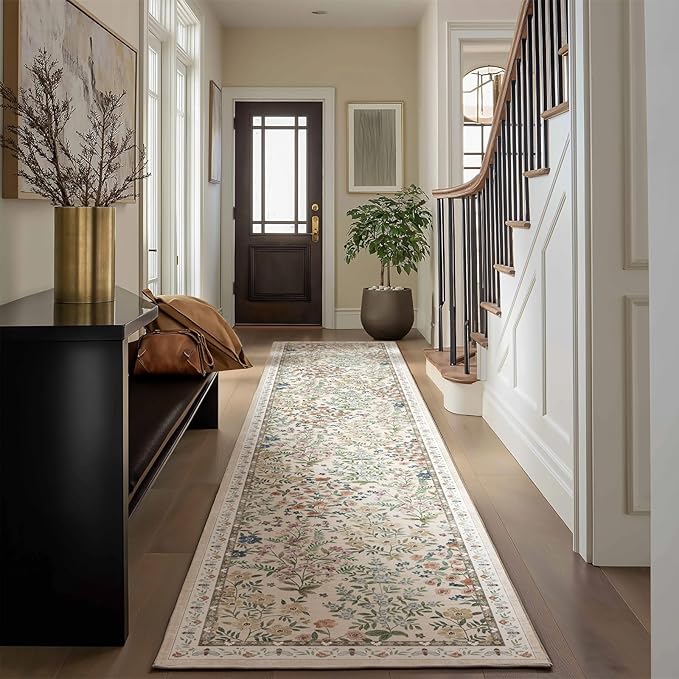 Washable Kitchen Rug Runners for Hallways: 2'x10' Bedroom Rug Non Slip Low Pile by palohom