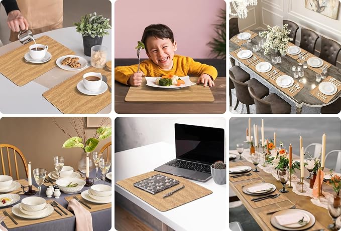 Aofmee Faux Leather Placemats Set of 6 - Image 8