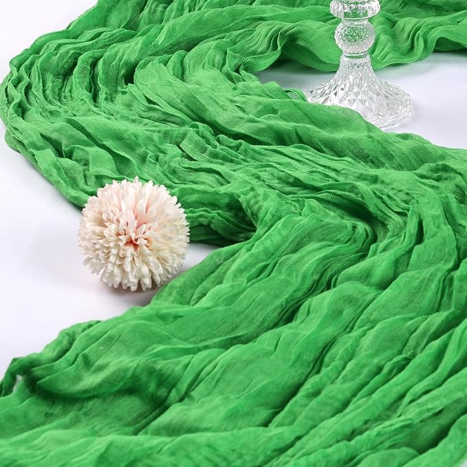 12 Pack 10Ft Green Cheesecloth Table Runner 23 x 120 Inch | Gauze Rustic Boho - Image 3