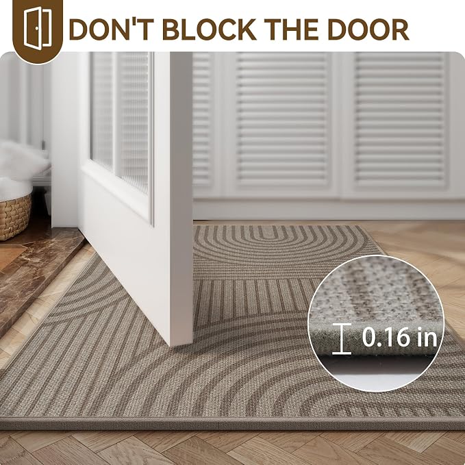 Front Door Mat 31''x47'', Absorbent Dirt Resist Washable Non Slip Low-Profile - Image 5