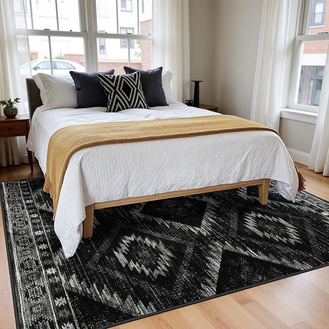 BESTSWEETIE Area Rug 7x9 Rug Machine Washable Non-Slip Low Pile Print Pattern - Image 7