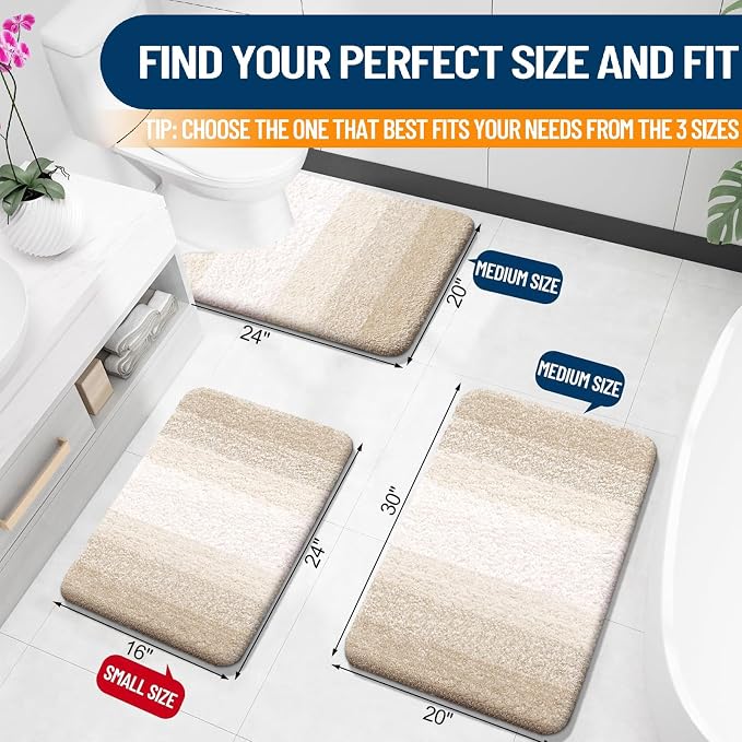 OLANLY Large Bathroom Rugs Mat 44x32, Extra Soft Absorbent Microfiber Bath Rugs - Image 2
